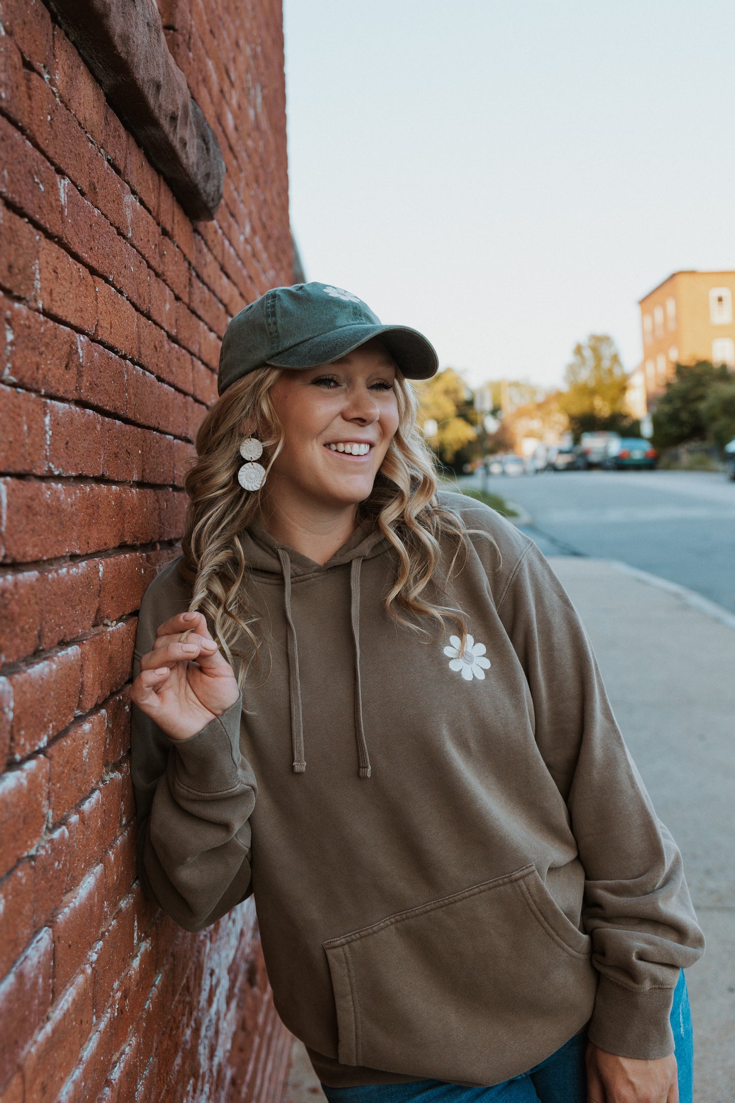 Embroidered Daisy Hoodie