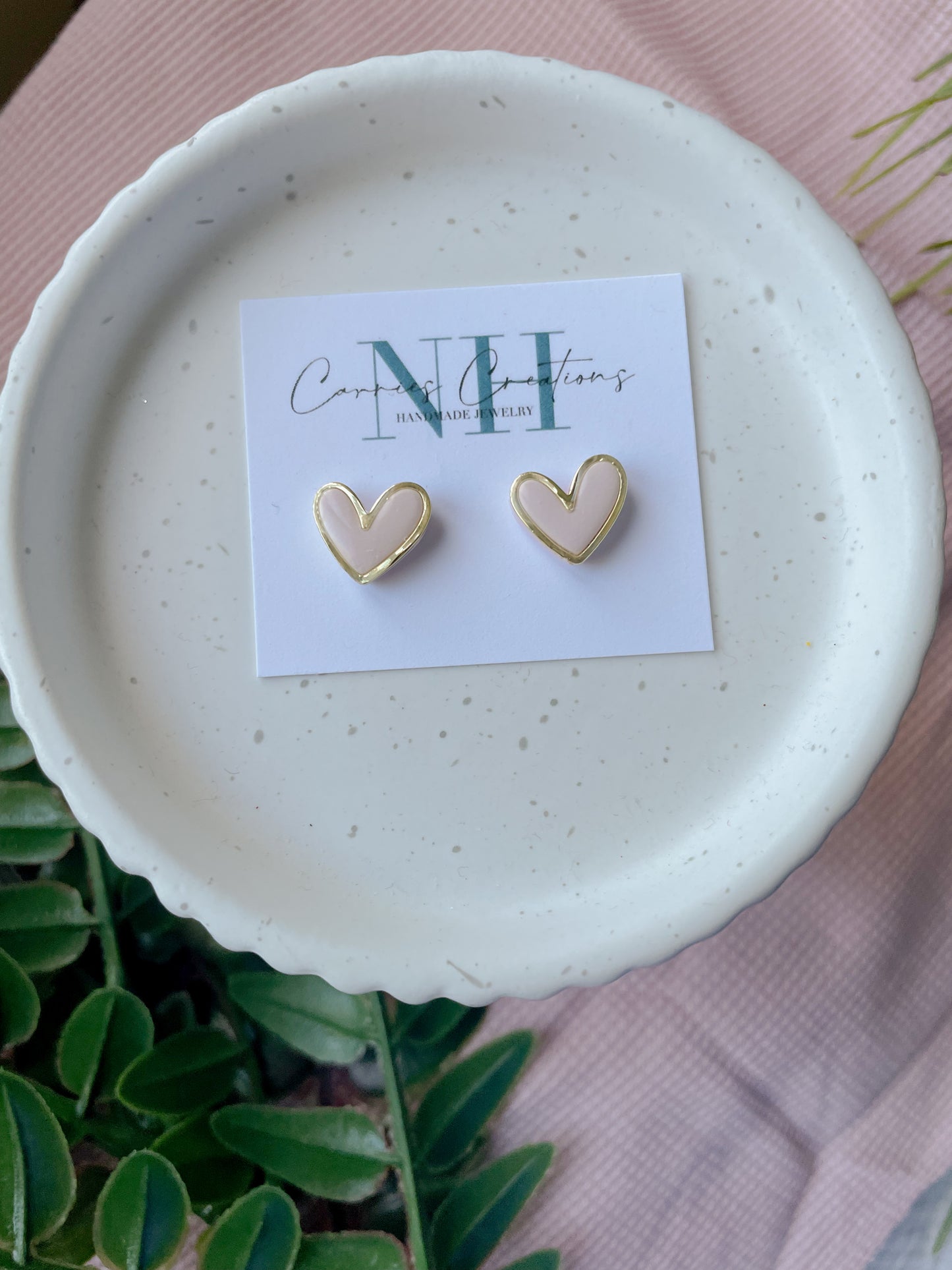 Heart Studs-Pink