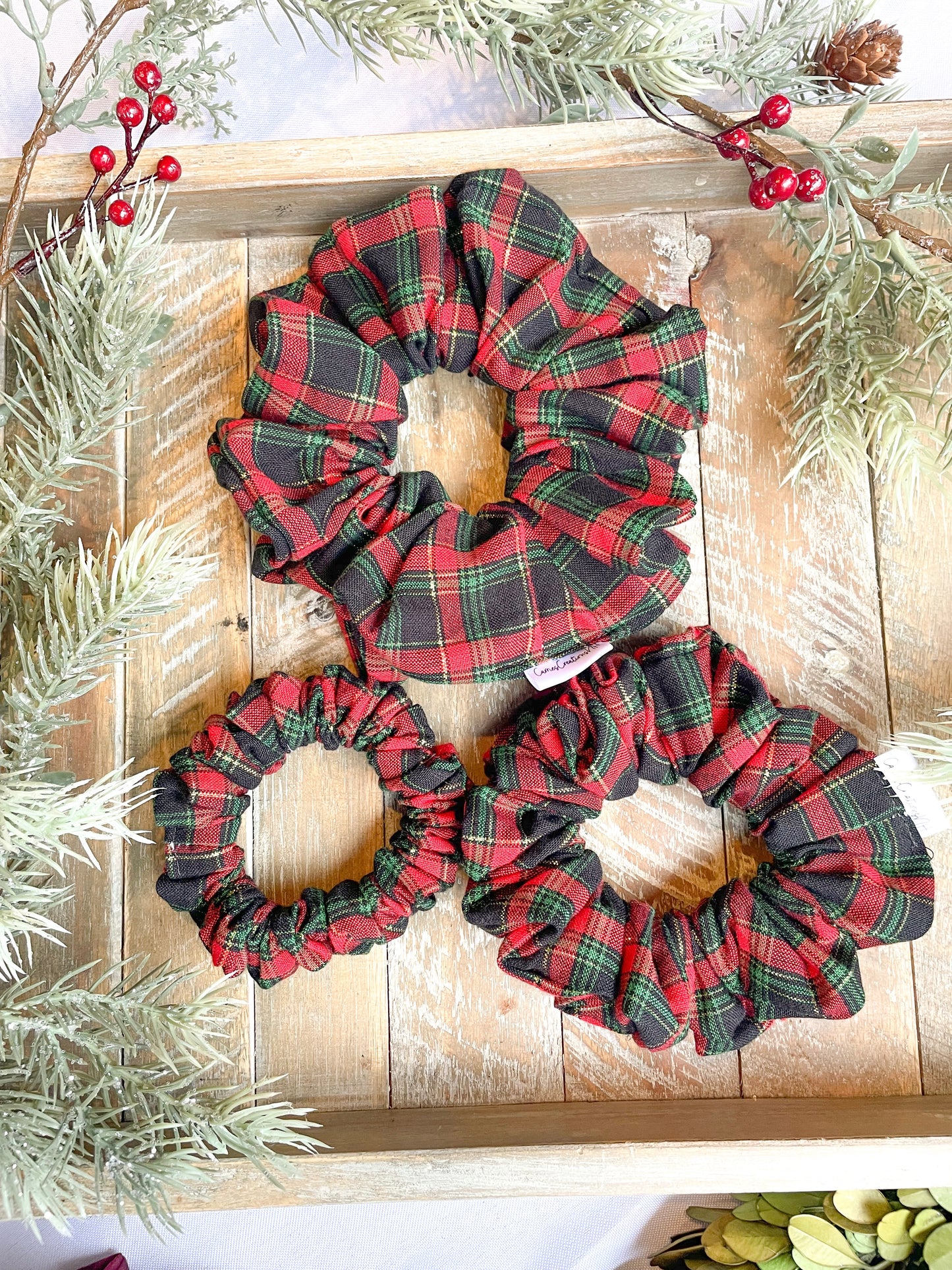 Black Plaid Scrunchie