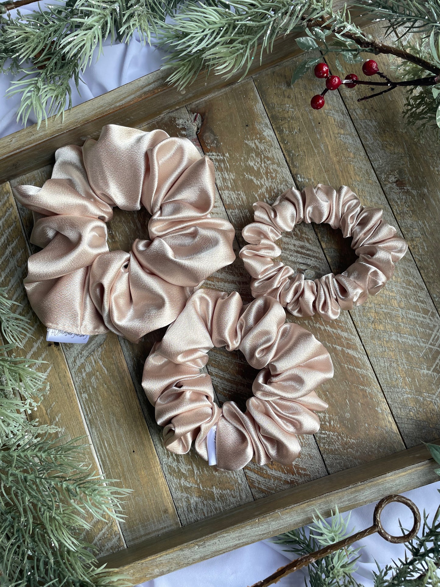 Cream Satin Scrunchie