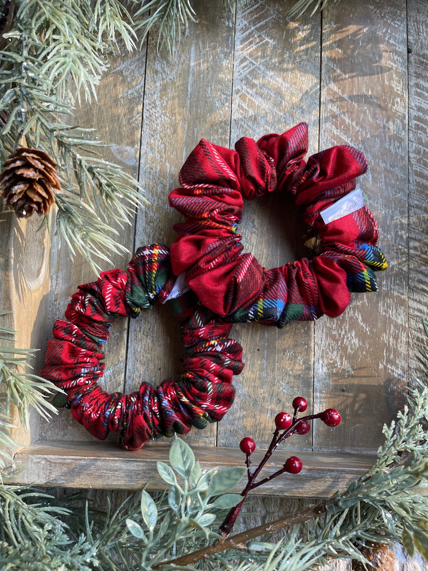 Red Plaid Scrunchie