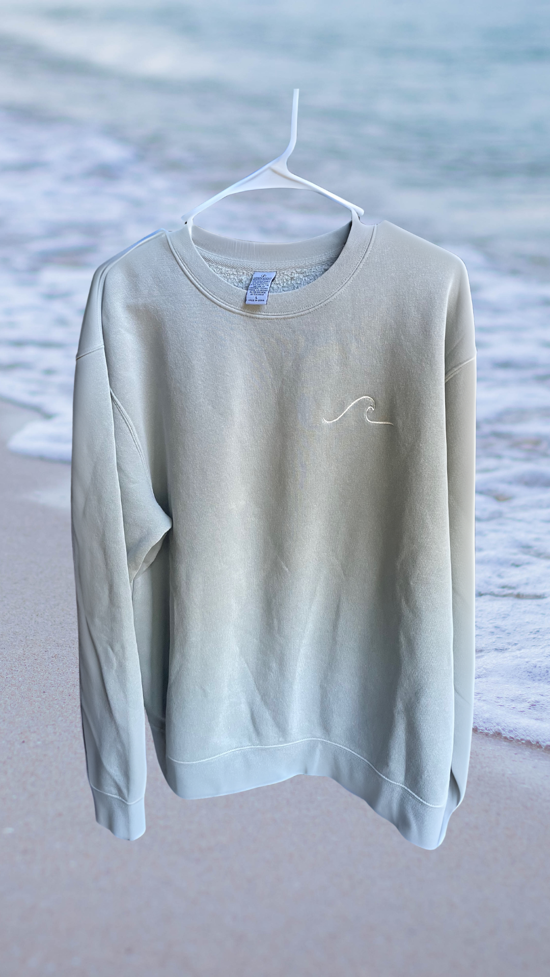 Embroidered Wave Crewneck