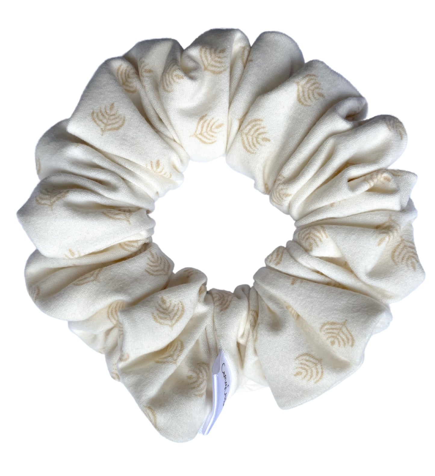 Buttery Soft Cream Patterned Scrunchie