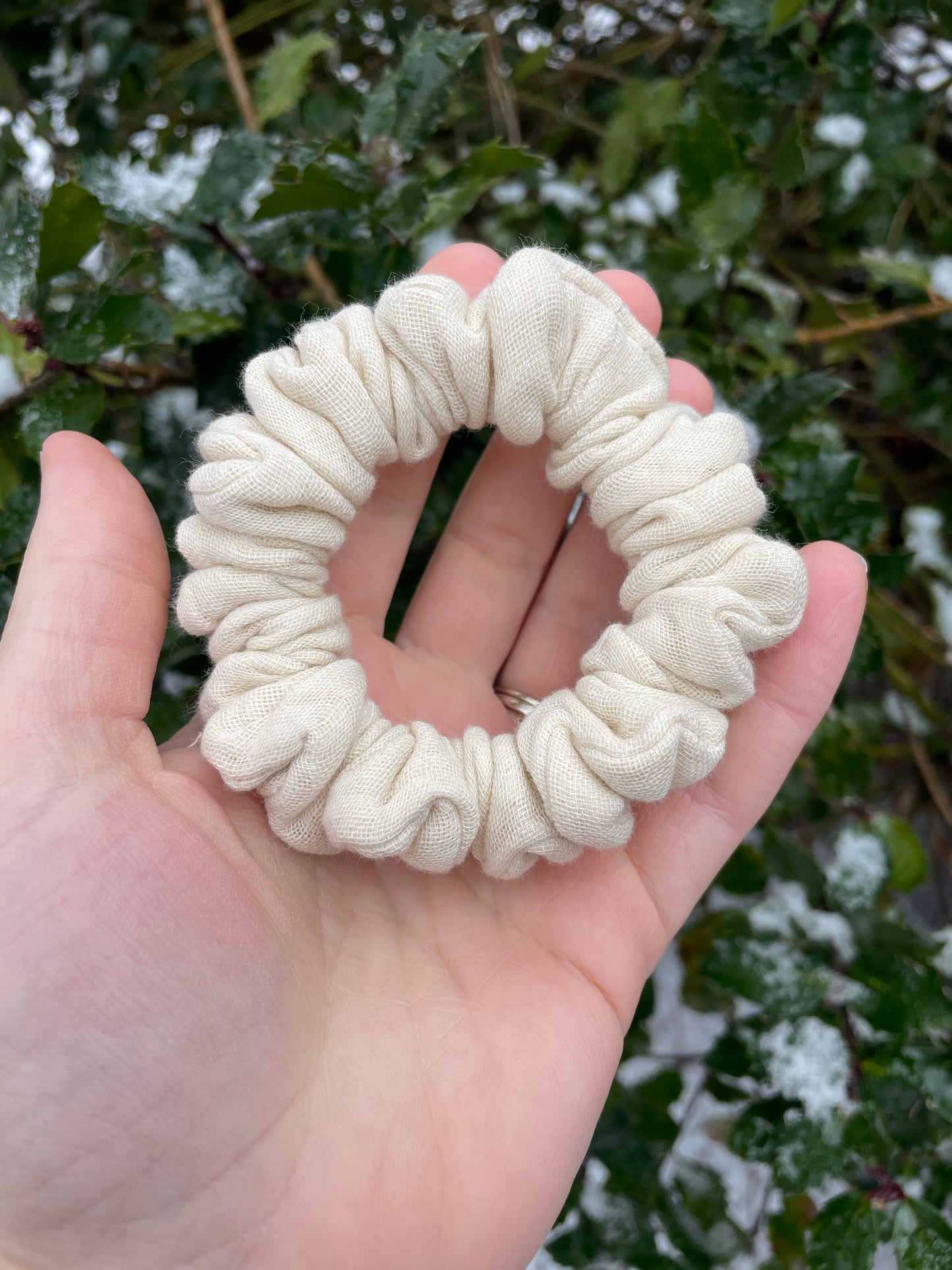 Cream Knit Scrunchie